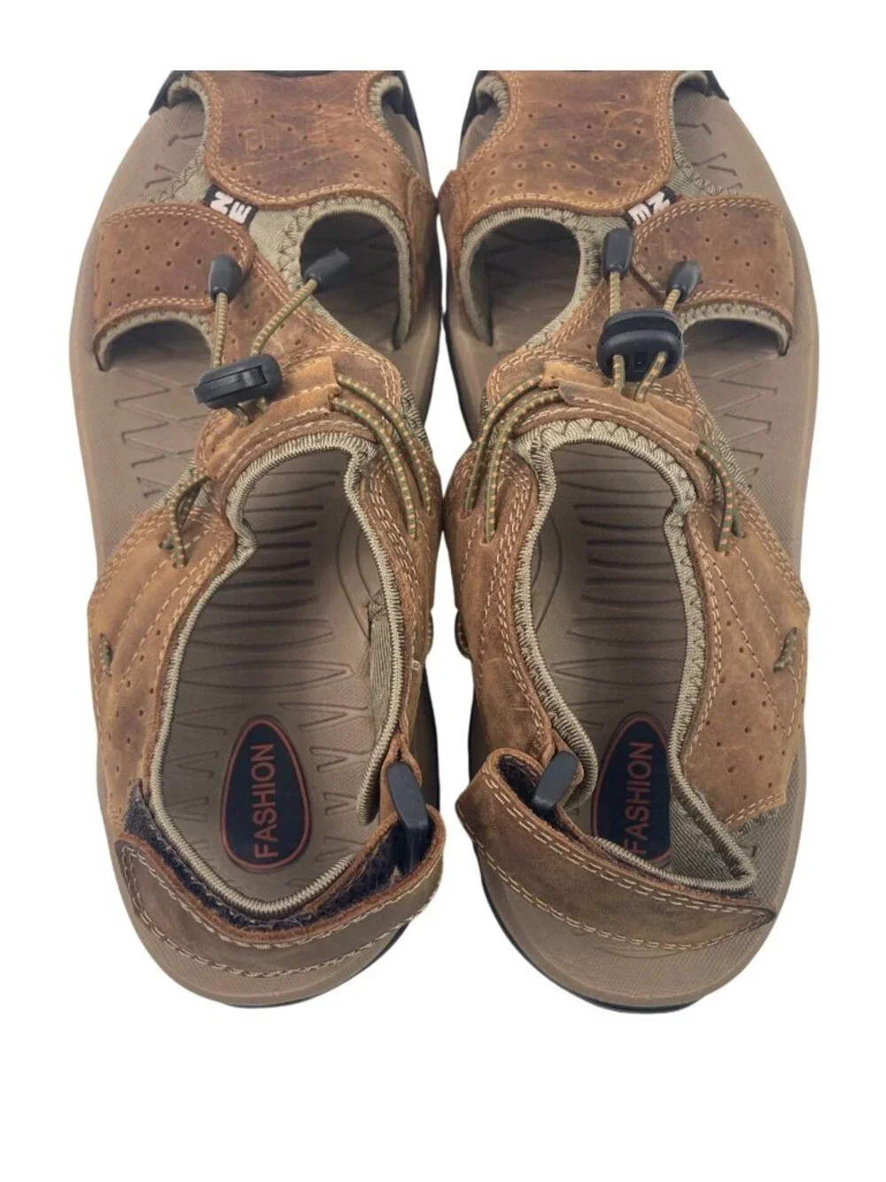 Rojeam Mens Brown Walking Sandals Closed Toe Beach Shoes Size 10